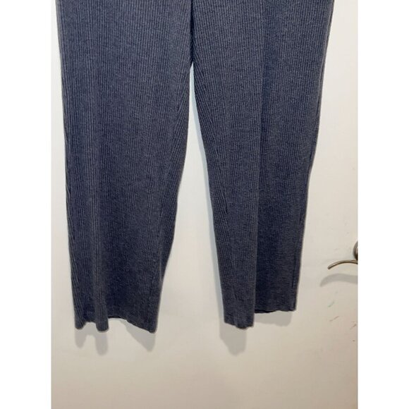 Eileen Fisher Blue Tencel Stretch Cropped Straight Ribbed Pants Women's Size S - Picture 4 of 13
